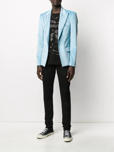 AMIRI metallic deep V-neck blazer jacket