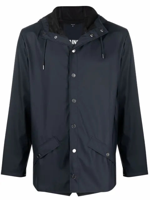 Rains hooded button-up jacket
