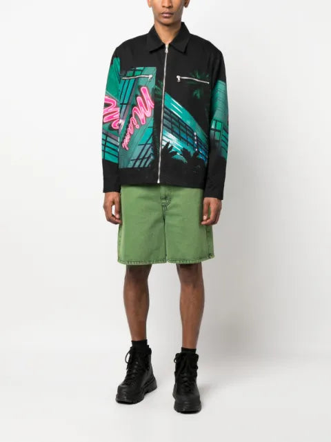 Palm Angels Miami-print cotton jacket