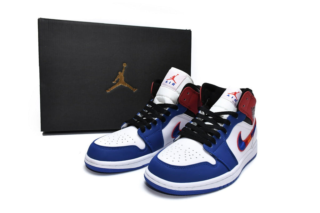 Jordan 1 Mid Multicolor Swoosh Reps Sneakers 852542-146