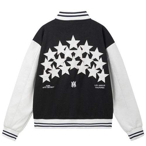 AMIRI Star Embroidery Jacket – Black Wool Blend