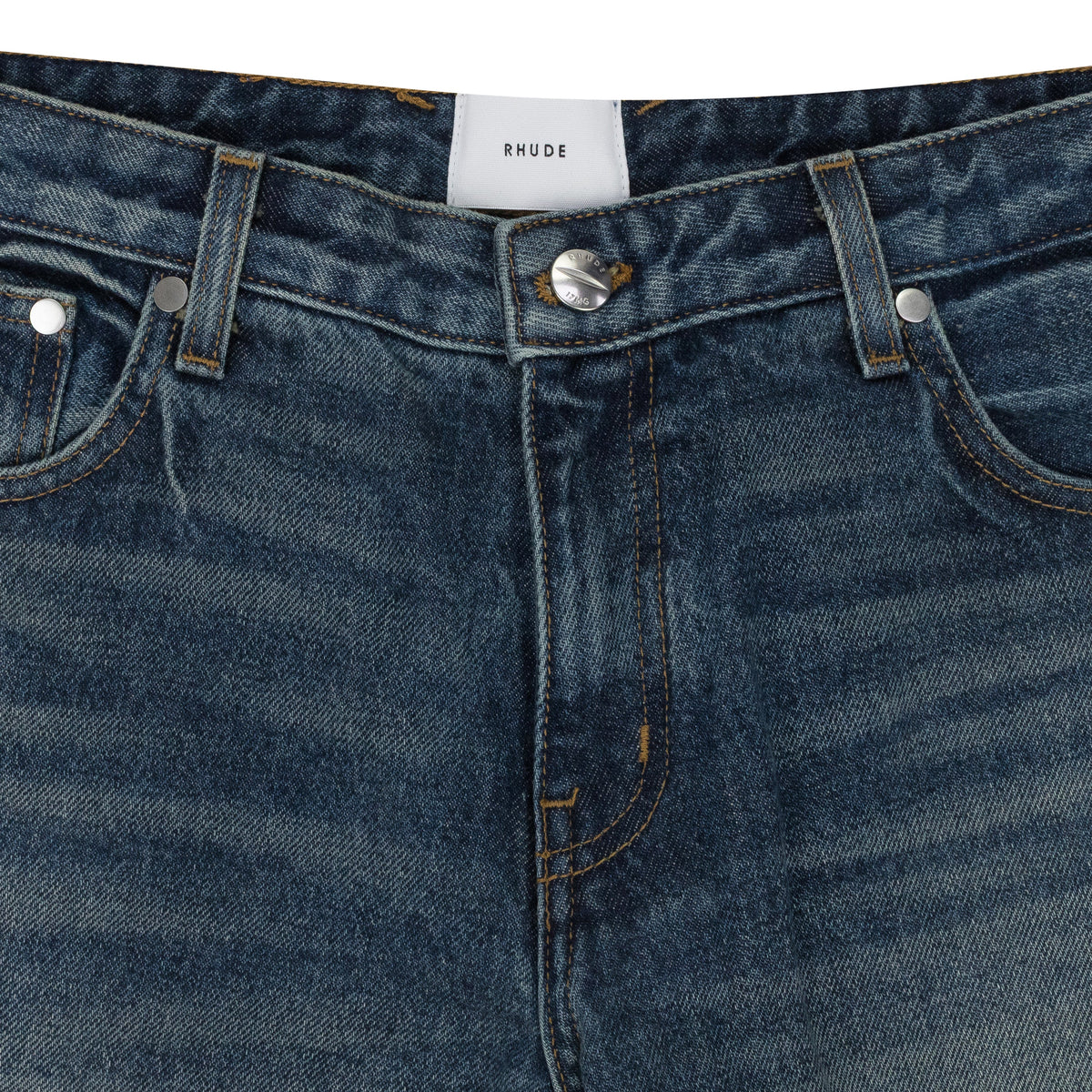 INDIGO LOW-WAIST FLARE DENIM BOOTCUT JEANS