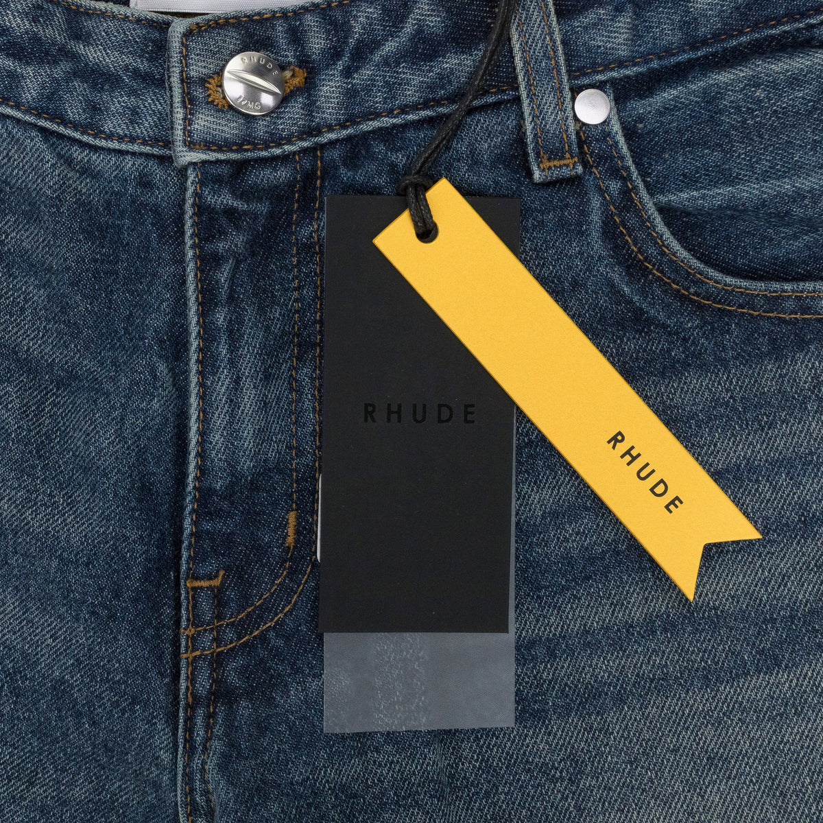 INDIGO LOW-WAIST FLARE DENIM BOOTCUT JEANS