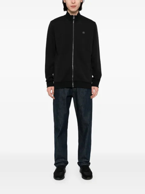 BOSS zip-up sweatshirt with double-B monogram badge