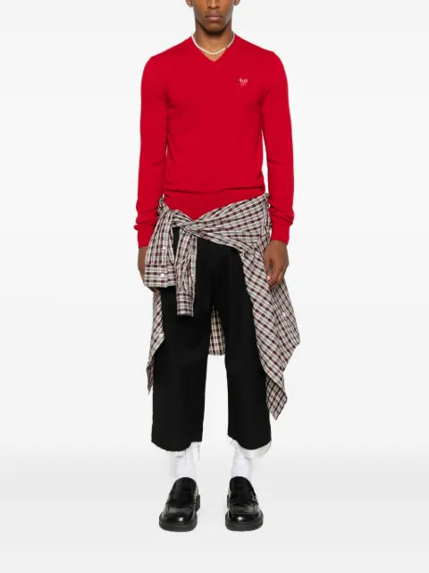 Comme Des Garçons Play heart-emblem V-neck sweater