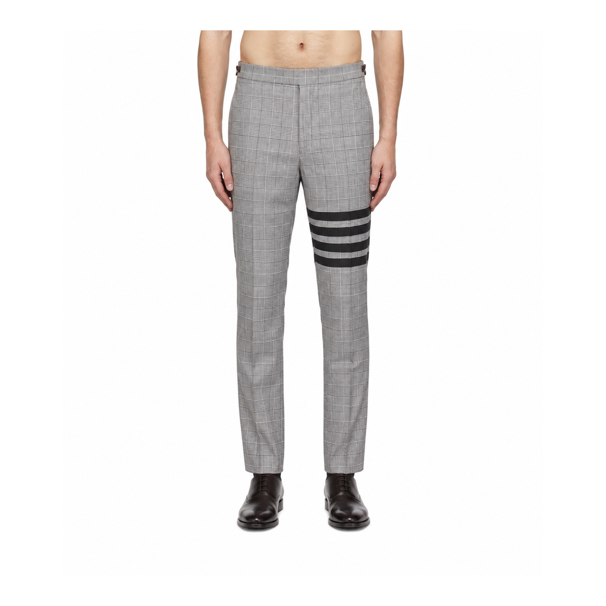 Thom Browne Style Men's Plaid Trousers