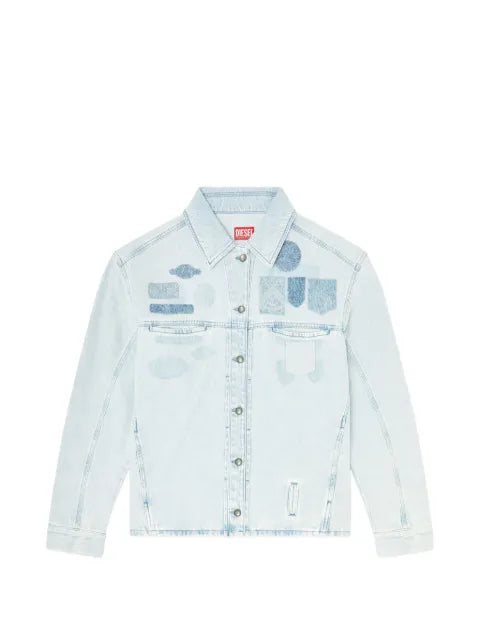 Diesel denim overshirt with patch effects
