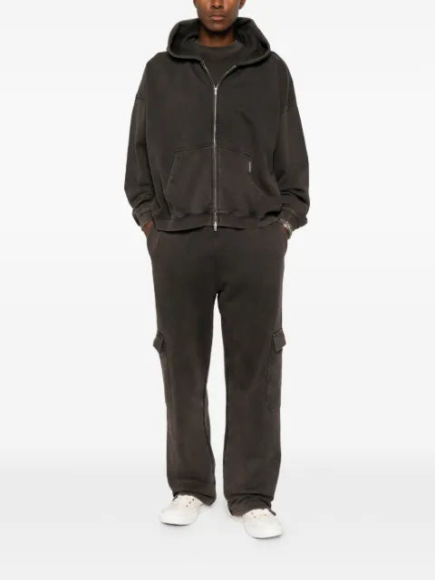 Represent Initial zip-up cotton hoodie