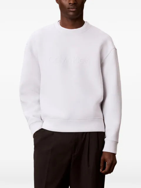 Calvin Klein logo-embossed dropped-shoulder sweatshirt