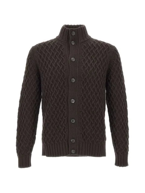 Filippo De Laurentiis cable-knit merino-wool cardigan