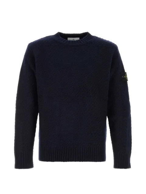Stone Island Compass-patch waffle-knit sweater