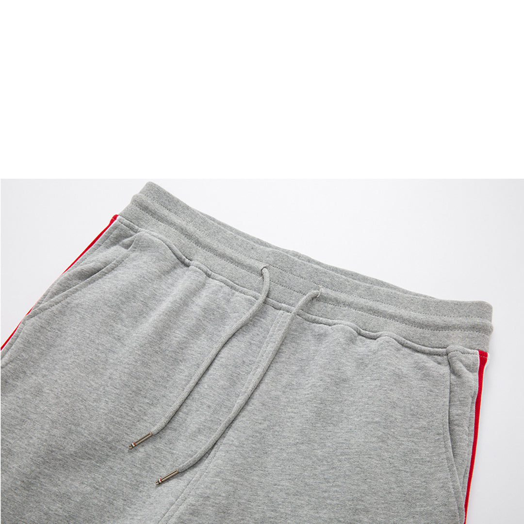Thom Browne Style Unisex Casual Sweatpants with Signature Four-Bar Detail