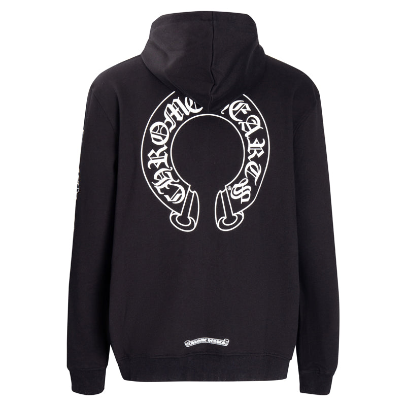 Chrome Hearts Horseshoe Floral Sleeve Zip Up Hoodie 5001