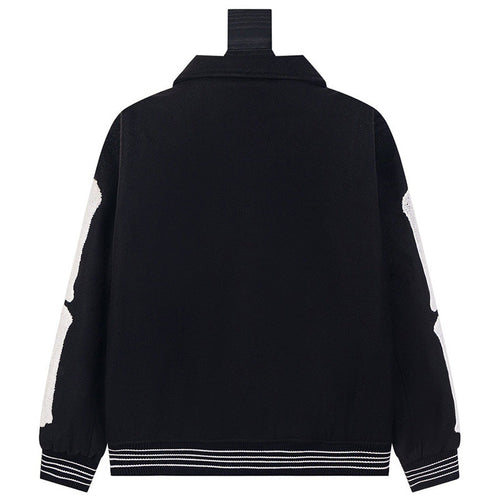 AMIRI Thickened Loose Bomber Baseball Jacket – Black