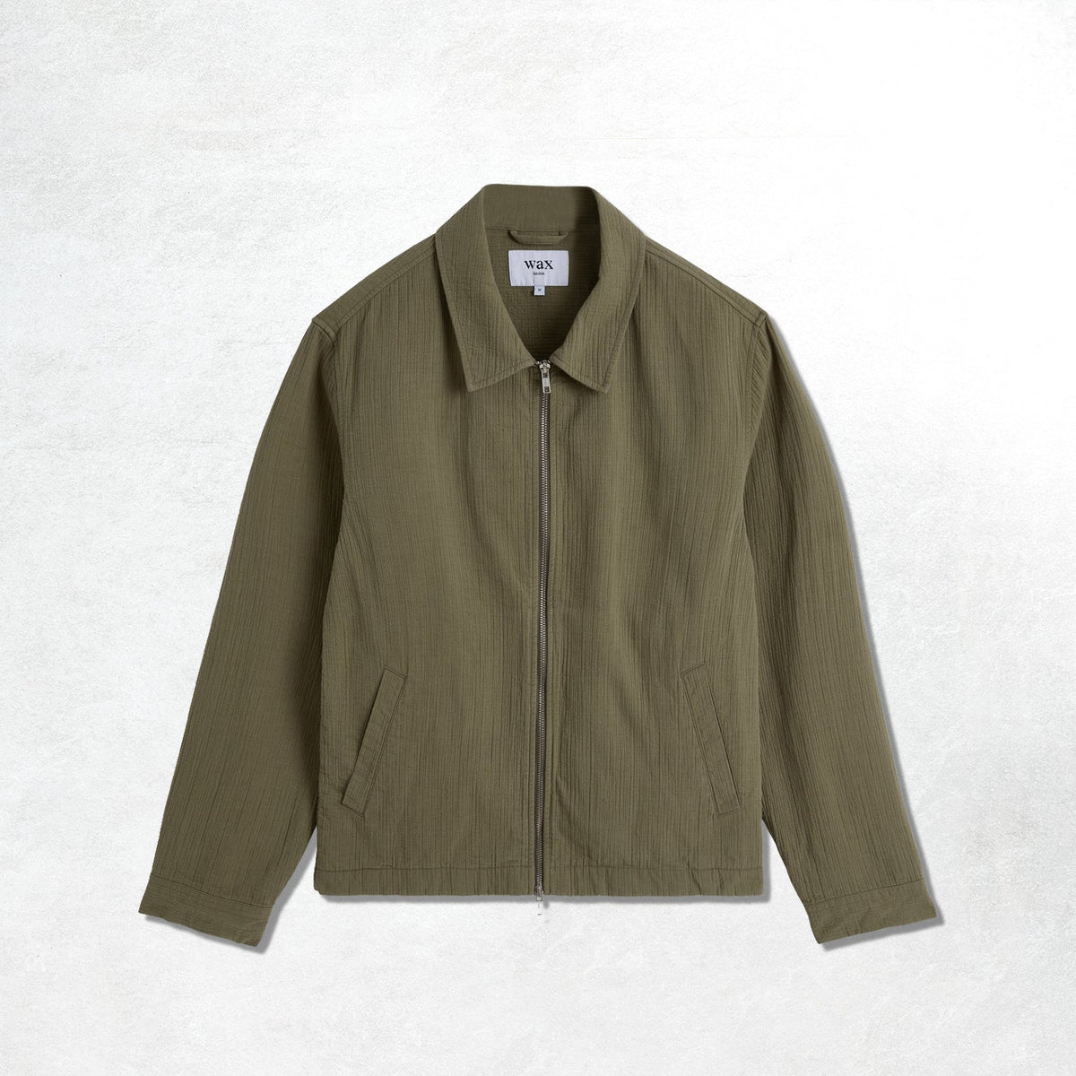 Wax London Eldon Jacket Cotton Linen Crinkle: Khaki