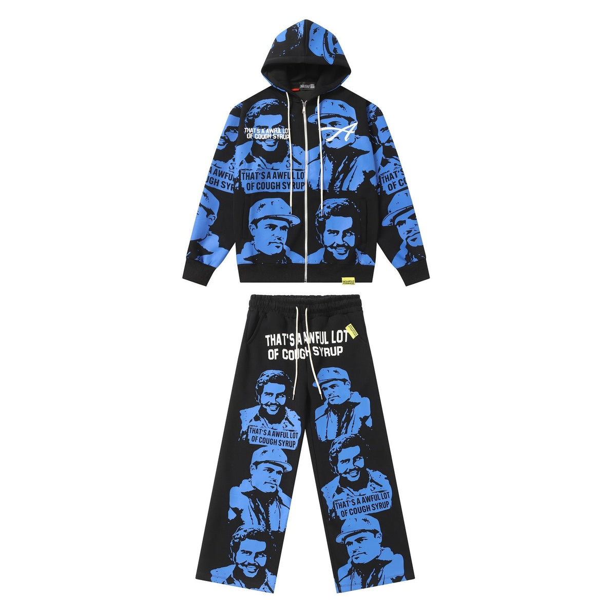 THAT'S A AWFUL LOT OF COUGH SYRUP Rising Star Graphic Zip Hoodie & Sweatpants Matching Set
