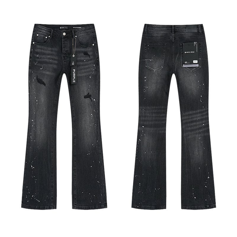 Purple Brand Black Paint Splatter Distressed Jeans