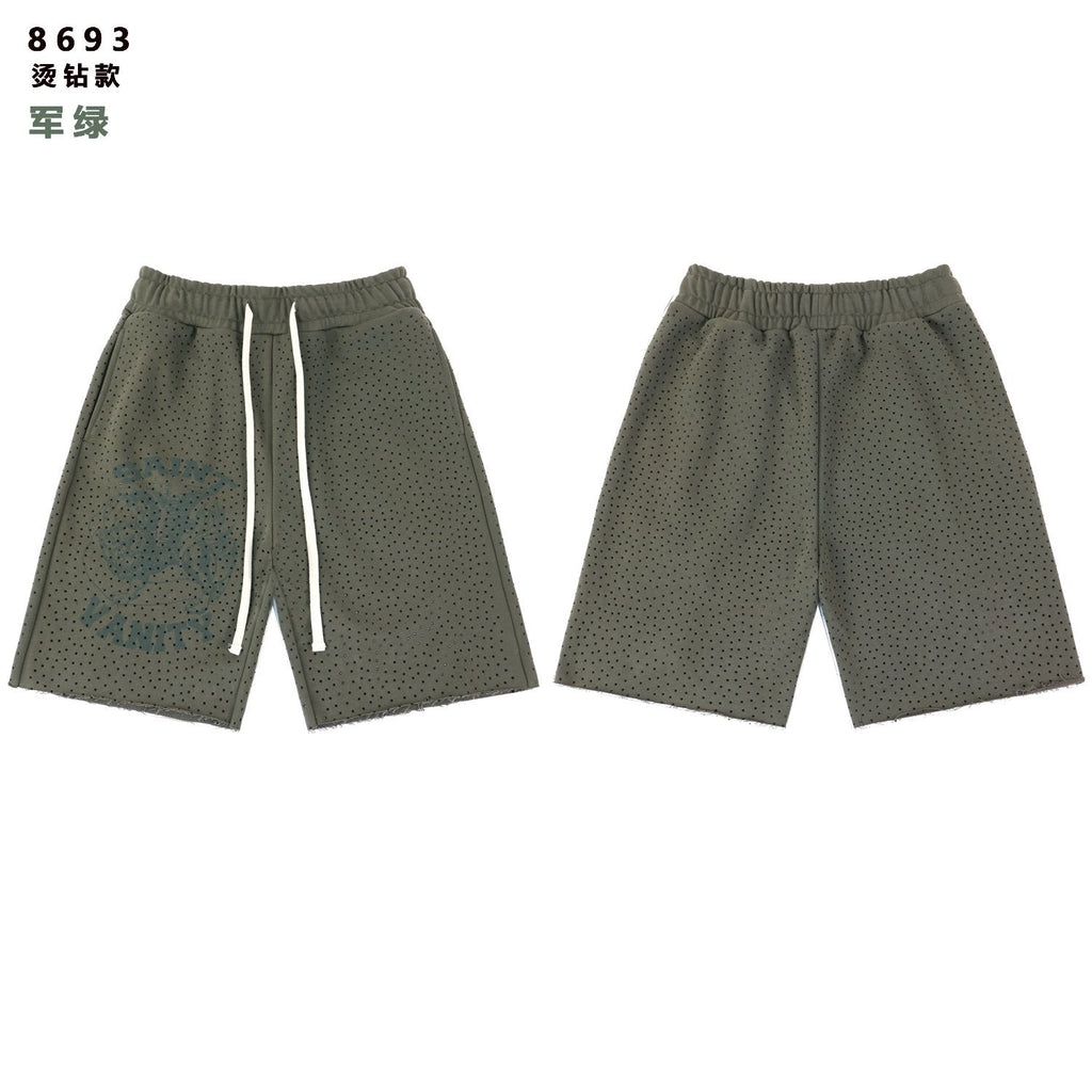 SAINT Vanity Rhinestone Drawstring Shorts