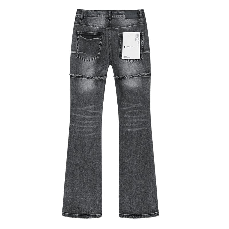 Purple Brand Washed Black Flare Jeans