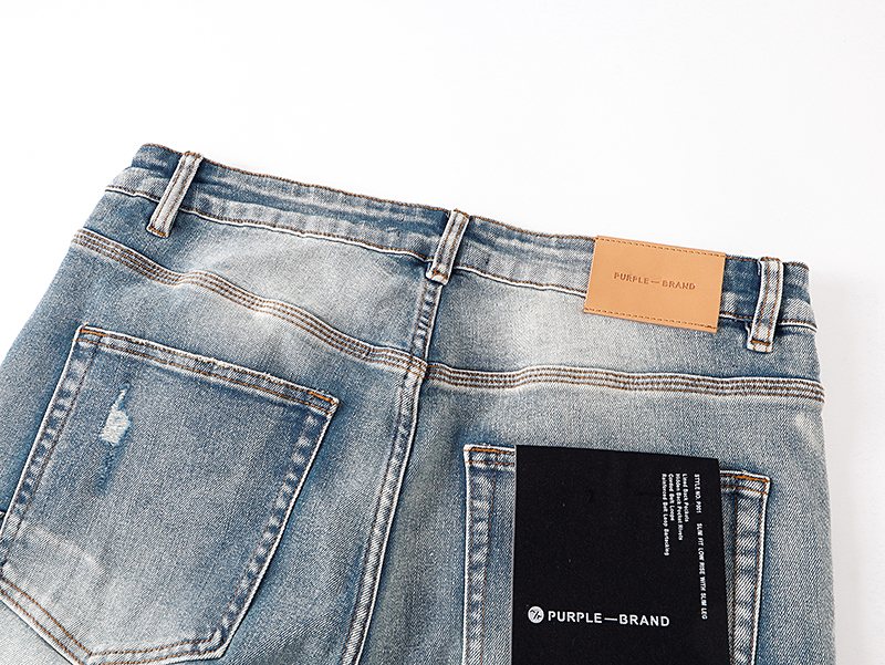Purple Brand Light Blue Paint-Splatter Distressed Jeans
