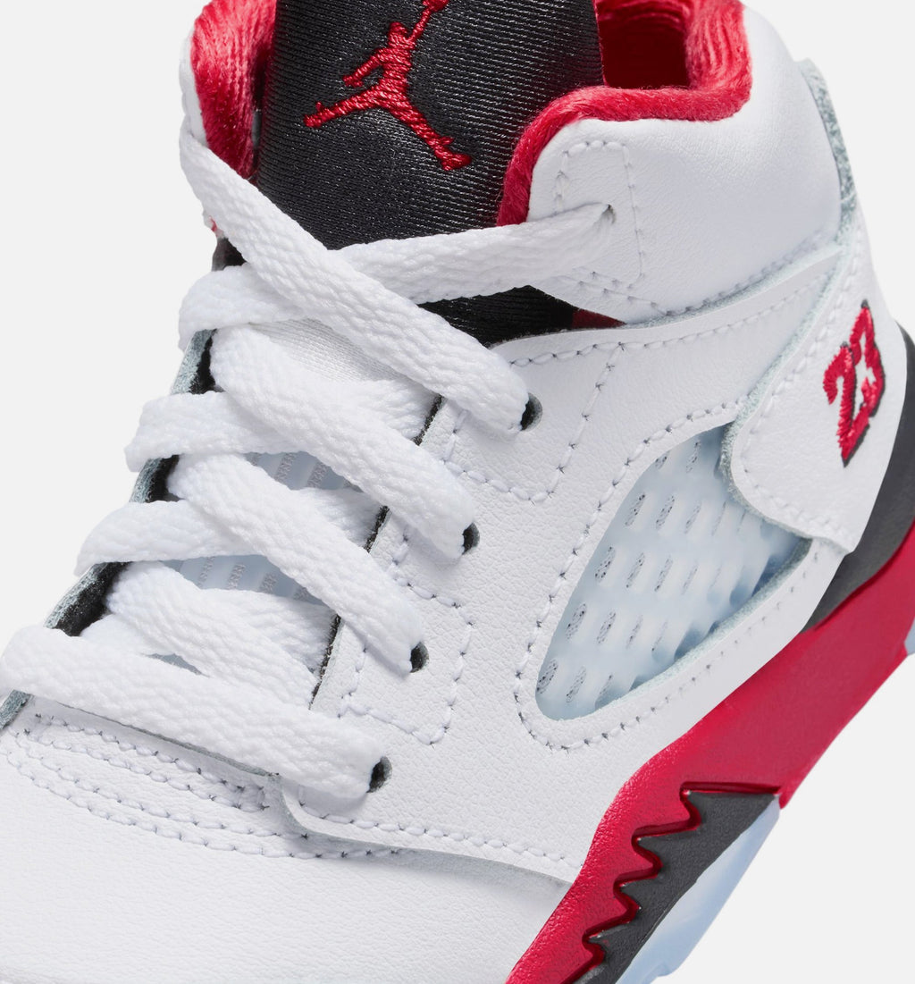 Air Jordan 5 Retro Fire Red Infant & Toddler Lifestyle Shoes - Fire Red/White