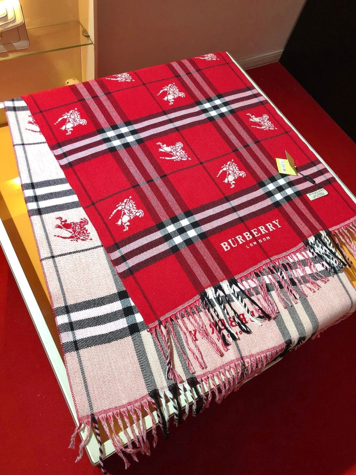 Burberry Plaid Fringed Scarf