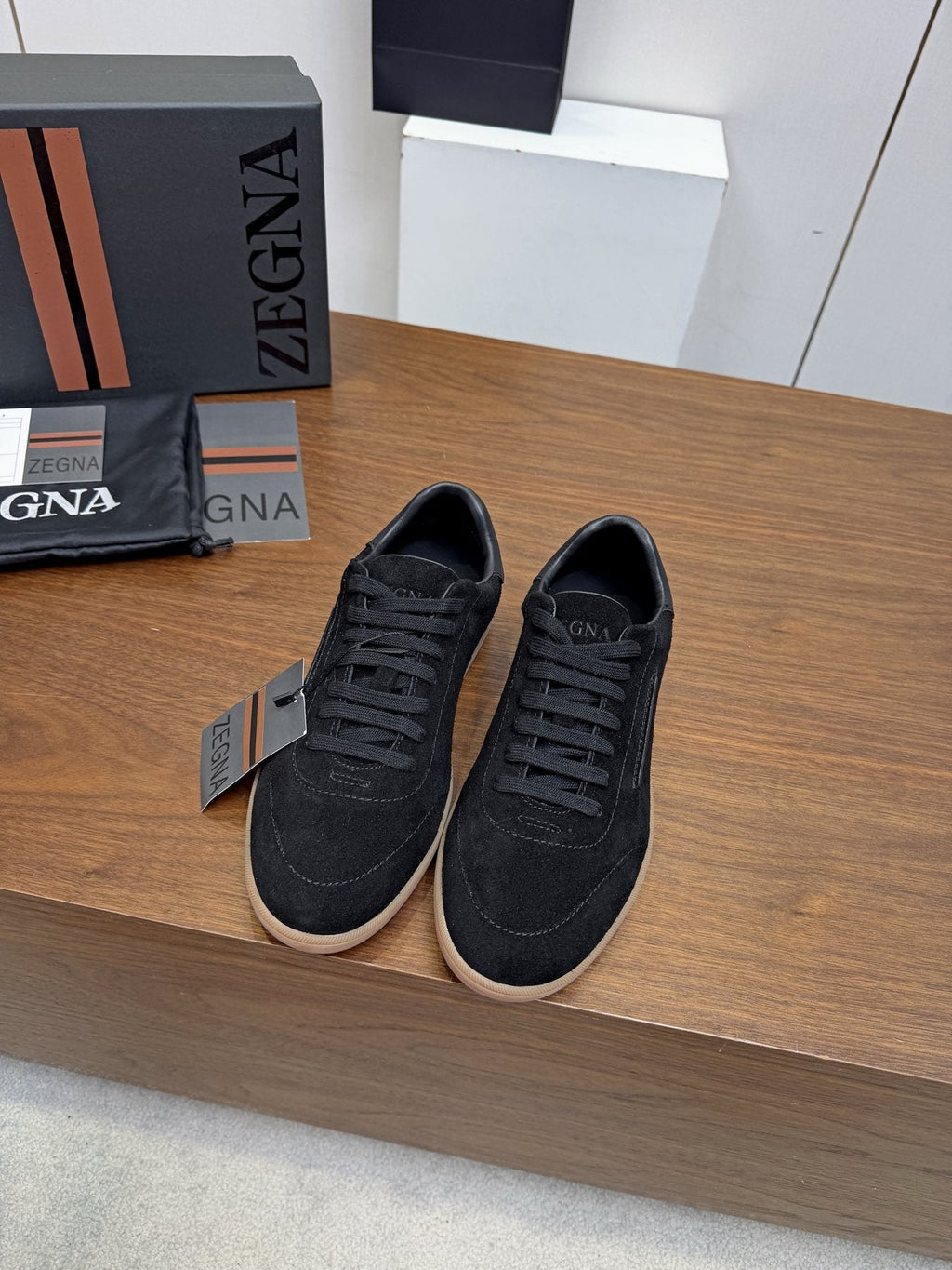 Zegna Suede Low-Top Sneakers