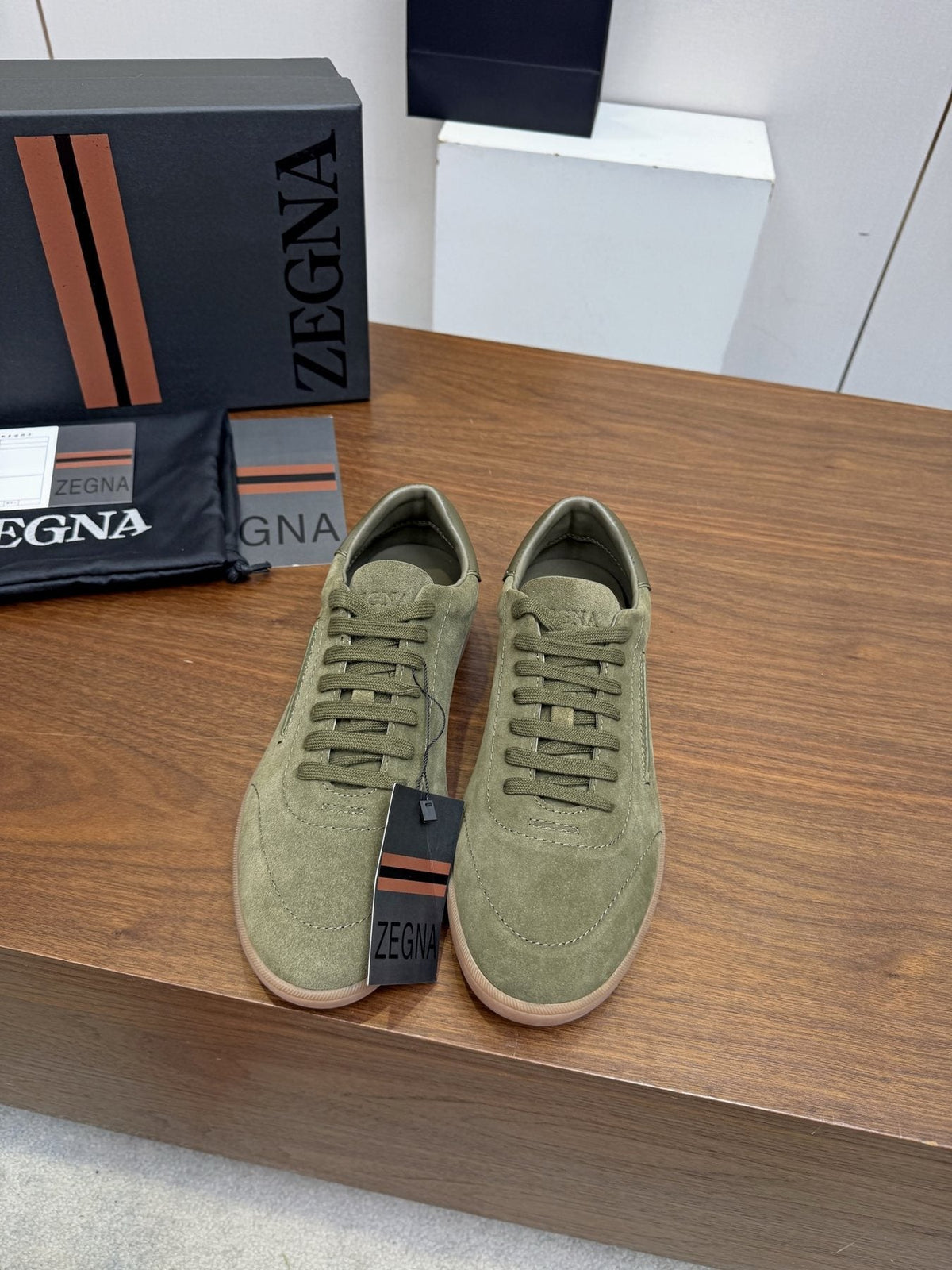 Zegna Suede Low-Top Sneakers