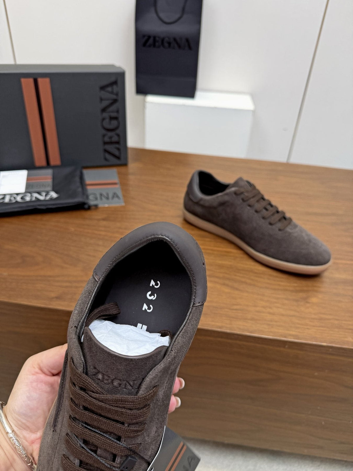 Zegna Suede Low-Top Sneakers