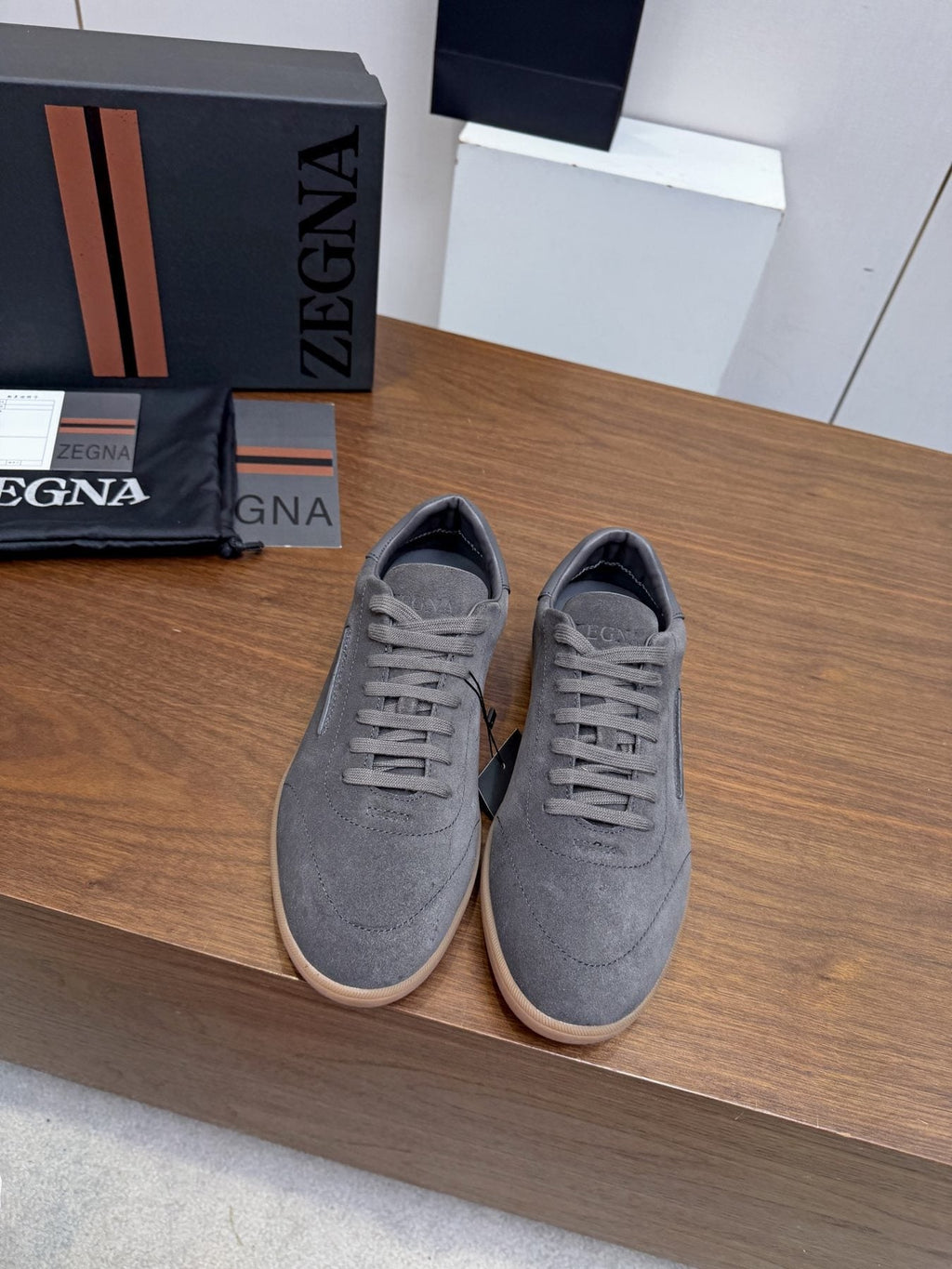 Zegna Suede Low-Top Sneakers
