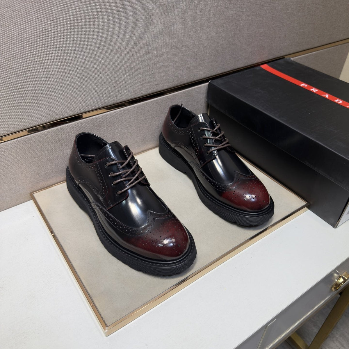 Prada Wingtip Lace-Up Shoes
