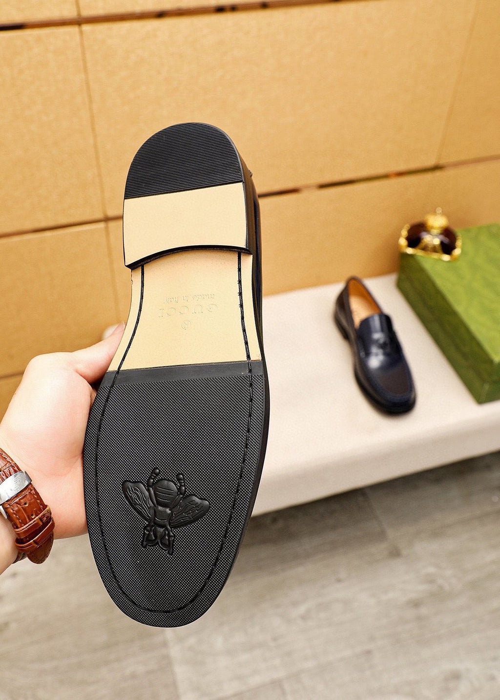 Gucci Metal-Accent Moc-Toe Loafers